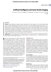 Artificial Intelligence and Acute Stroke Imaging